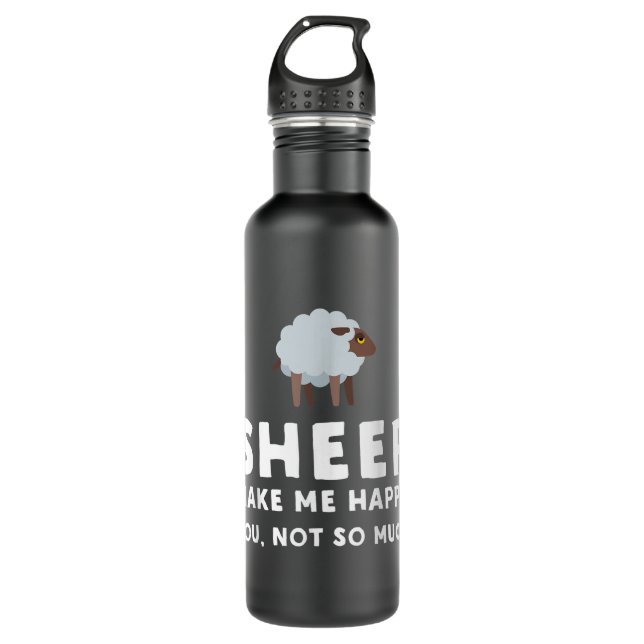 Bouteille D'eau Les moutons me rendent heureux Moutons amusants (Devant)