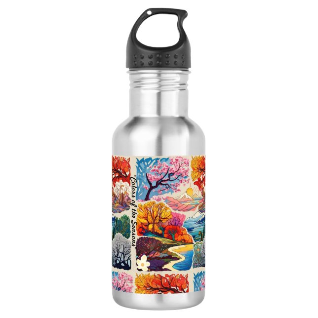 Bouteille D'eau "Les paysages saisonniers unissent" (Devant)