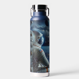 Bouteille D'eau Les vaisseaux spatiaux et un astronaute dans l'esp