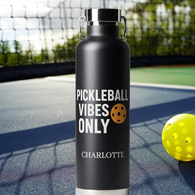 Bouteille D'eau Les vitres du joueur de Pickleball citent le nom (Créateur téléchargé)