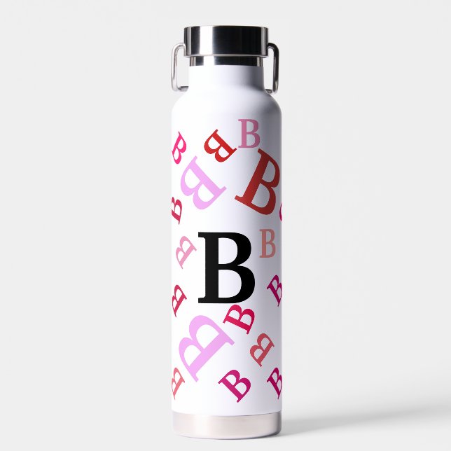 Bouteille d'eau - Lettres mélangées en rouge (Avant)