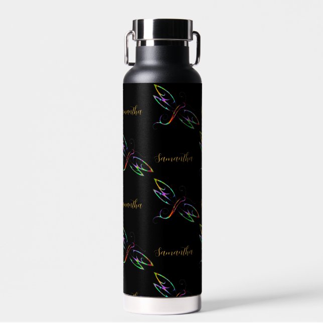 Bouteille D'eau libellules colorées personnalisées (Avant)