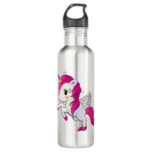 Bouteille D'eau Licorne mignonne d'arc-en-ciel