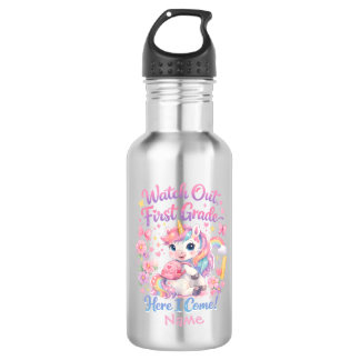 Bouteille D'eau Licorne pastel aquarelle Kawaii pour la rentrée sc