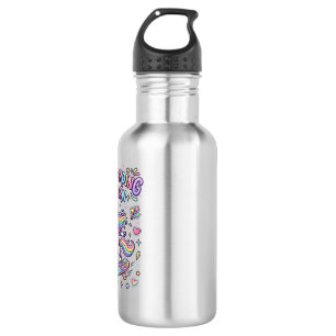 Bouteille D'eau Licorne Skateboarding Licorne Typographie Gras T-S