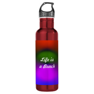 Bouteille D'eau Life is a Beach Neon Blue, Purple, Green & Orange
