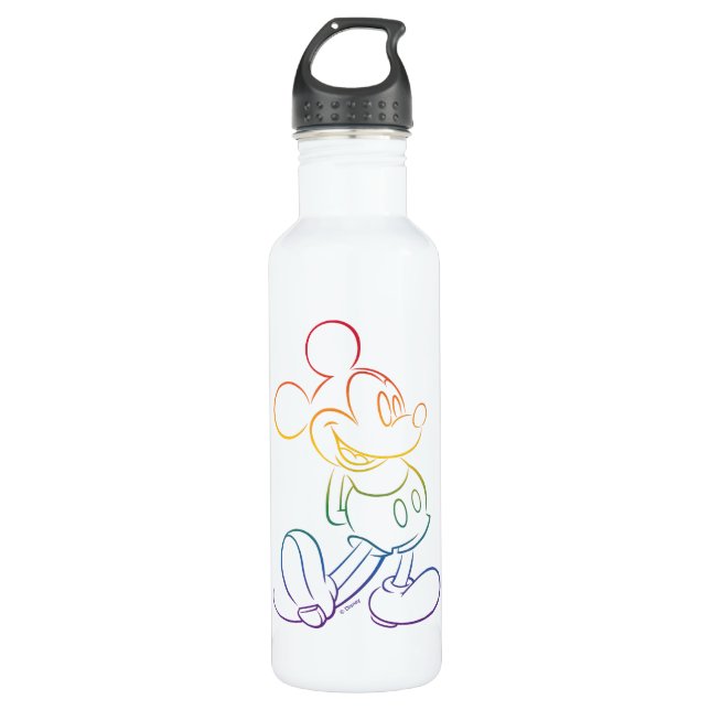 Bouteille D'eau Ligne Arc-en-ciel classique Mickey (Devant)