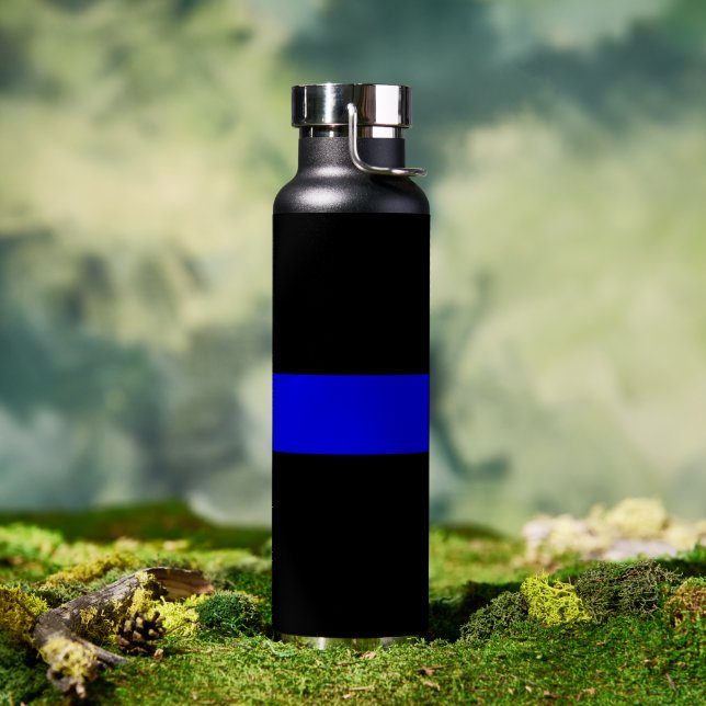 Bouteille D'eau Ligne Bleue Mince Soutien de police Thermal Tumble (Extérieur)