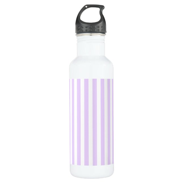 Bouteille D'eau Lilac violet et blanc bonbons rayures (Devant)