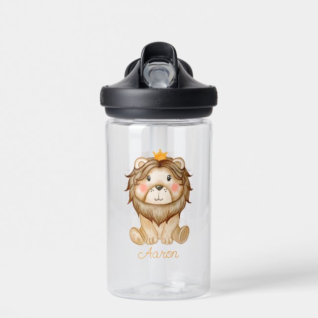 Bouteille D'eau Lion de dessin de bébé personnalisé (Avant)