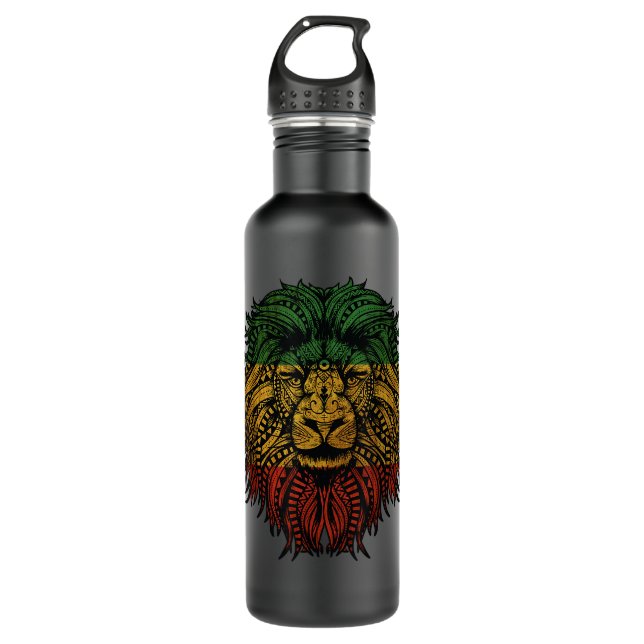 Bouteille D'eau Lion Rasta Roots Rock Reggae Design graphique (Devant)