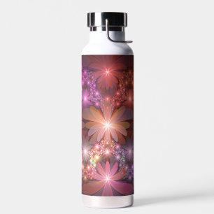Bouteille D'eau Lit De Fleurs Coloré Brillant Art Fractal Abstrait