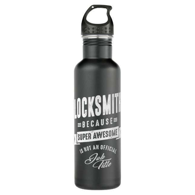Bouteille D'eau Locksmith Travail Titre du travail Cadeau (Devant)