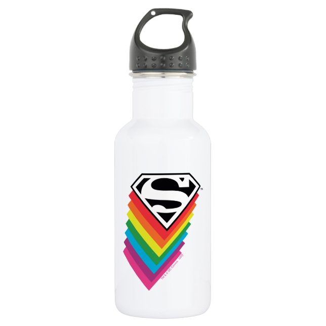 Bouteille D'eau Logo à arc-en-ciel superman (Devant)
