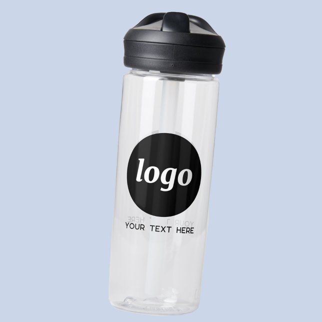 Bouteille D'eau Logo avec promotion de la marque commerciale texte (Simple logo with custom text promotional business branding water bottle)