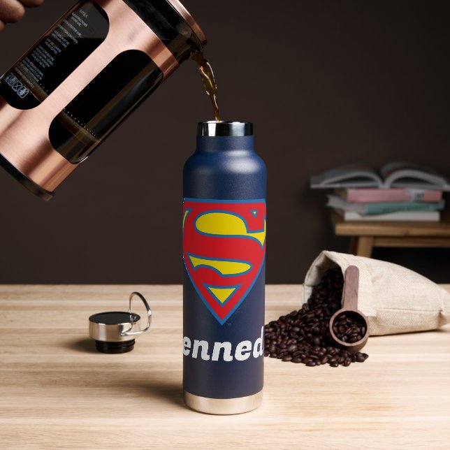 Bouteille D'eau Logo classique Supergirl avec fond bleu (Gym)