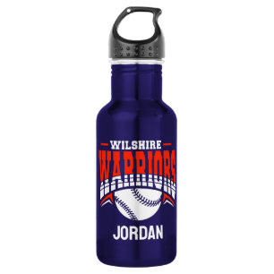 Bouteille D'eau Logo de base-ball blanc Wilshire Warriors