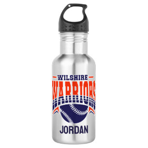 Bouteille D'eau Logo de base-ball de la marine Wilshire Warriors