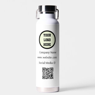 Bouteille D'eau Logo de code QR Entreprise Black Business Entrepri
