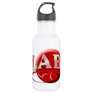 BOUTEILLE D'EAU LOGO DE LABORATOIRE RBC CELLULES SANGUINES ROUGES
