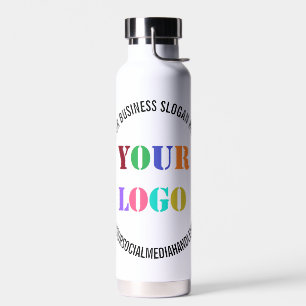 Bouteille D'eau Logo de l'entreprise Médias sociaux Modèle de bout