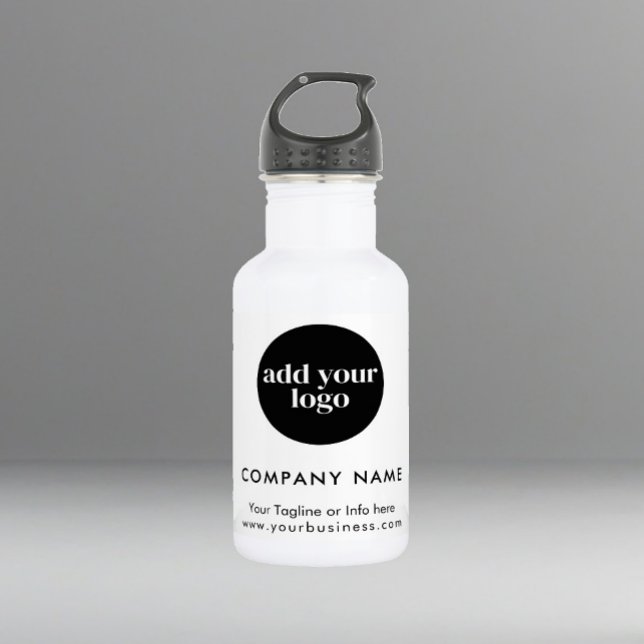 Bouteille D'eau Logo de l'entreprise moderne White (Créateur téléchargé)