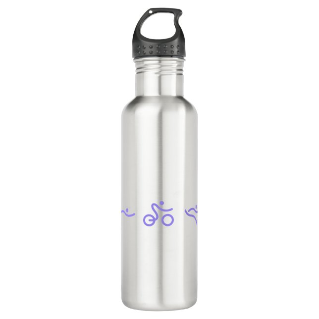 Bouteille D'eau Logo de Triathlon clair violet (Devant)