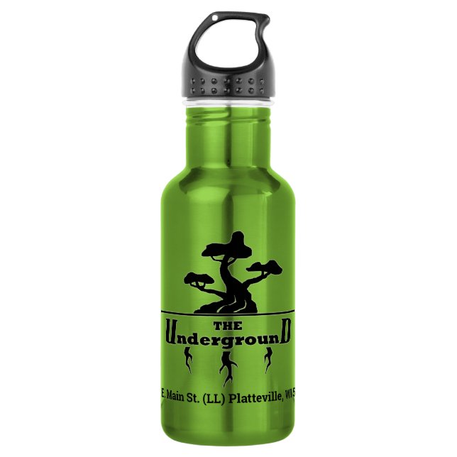 Bouteille D'eau Logo d'entreprise et Adresse Lime Green (Devant)