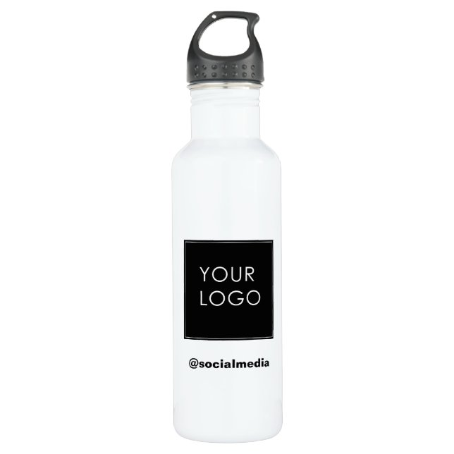 Bouteille D'eau Logo d'entreprise moderne Modèle Blanc (Devant)