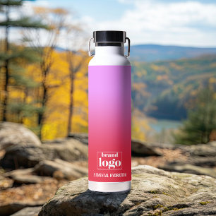 Bouteille D'eau Logo élémentaire minimaliste de dégradé rouge Lila