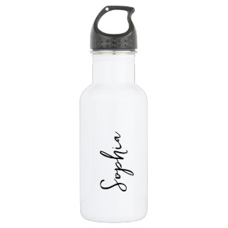 Bouteille D'eau Logo et texte personnalisés en noir