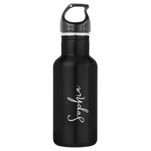 Bouteille D'eau Logo et texte personnalisés en noir