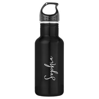 Bouteille D'eau Logo et texte personnalisés en noir