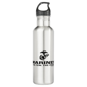 Bouteille D'eau Logo noir empilé USMC "The Rew, The Fiers"