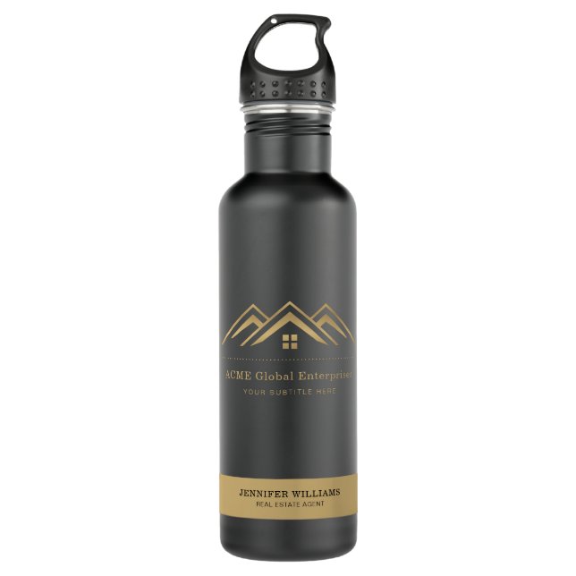 Bouteille D'eau Logo Promotionnel immobilier moderne (Devant)