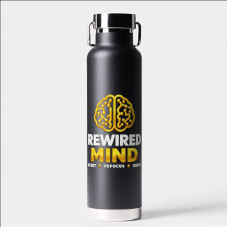 Bouteille d'eau Logo Rewired Mind - Isolée Noire