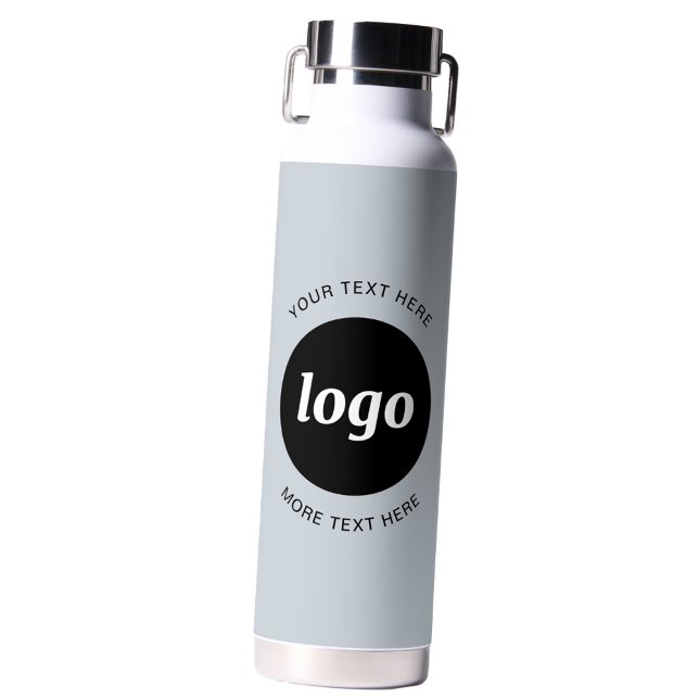 Bouteille D'eau Logo simple et texte Business Powder Blue (Logo with custom text business promotional powder blue water bottle)