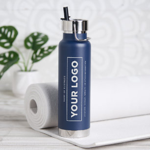 Bouteille D'eau Logo vertical Navy de marque pour l'hydratation