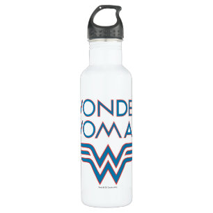 Bouteille D'eau Logo Wonder Woman Blue et Red Retro