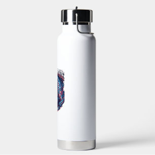 Bouteille D'eau Loup cyberpunk de la liberté de l'IA patriotique F