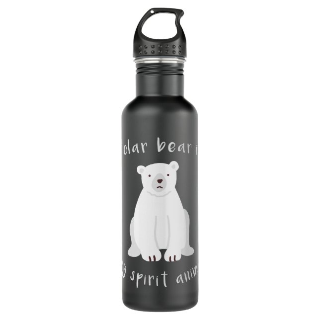 Bouteille D'eau L'ours polaire est mon esprit animal - mignon ours (Devant)
