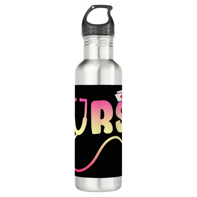 Bouteille D'eau Love Nurse Funny Selon Jean Watson "Caring  (Devant)