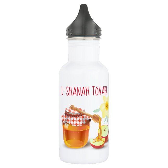 Bouteille D'eau L'Shanah Tovah ! Un bon et doux miel du Nouvel An (Gauche)