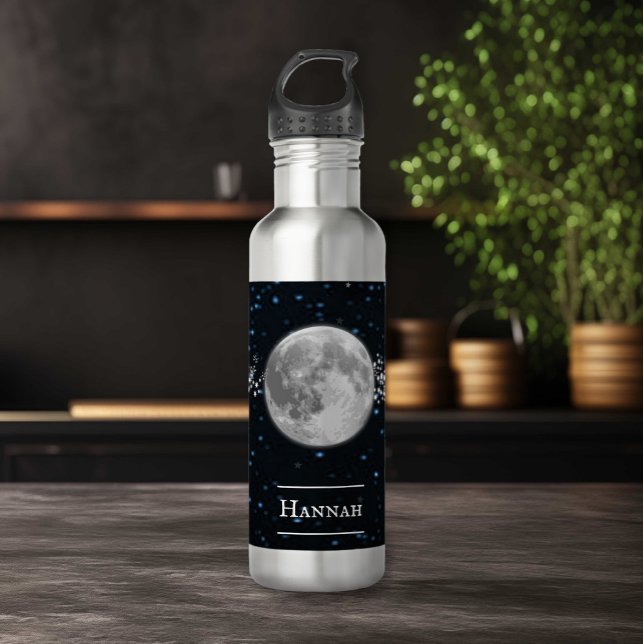 Bouteille D'eau Lunaire Personnalisé (Lunar Personalized Stainless Steel Water Bottle)