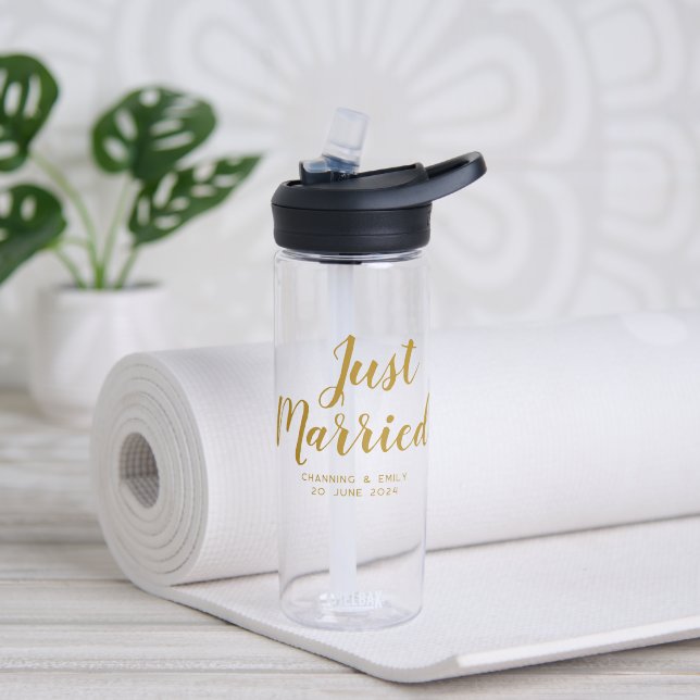 Bouteille D'eau Lune de miel personnalisée mariée récemment (Yoga)