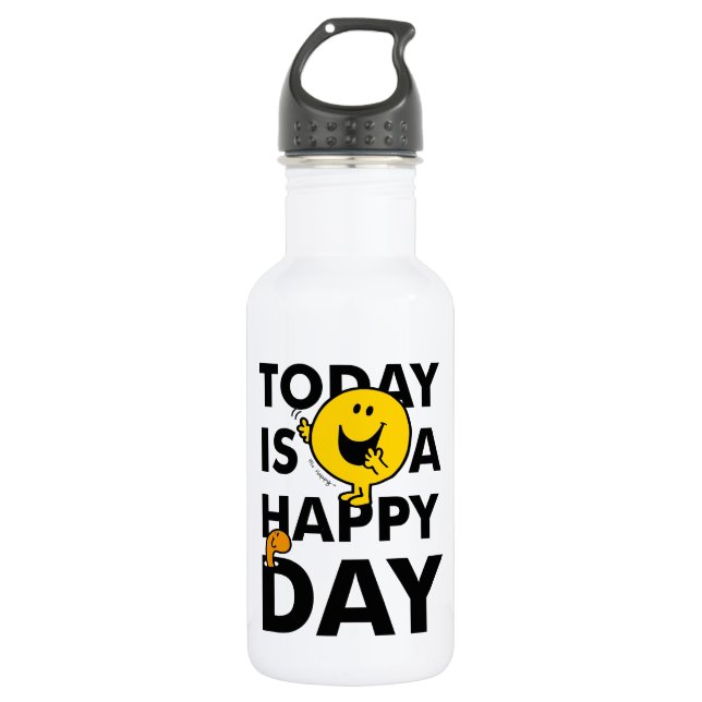 Bouteille D'eau M. Happy | Aujourd'hui est un jour heureux (Devant)