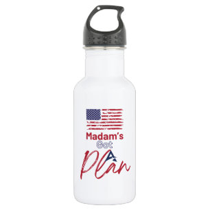 Bouteille D'eau Madame a un plan Drapeau américain