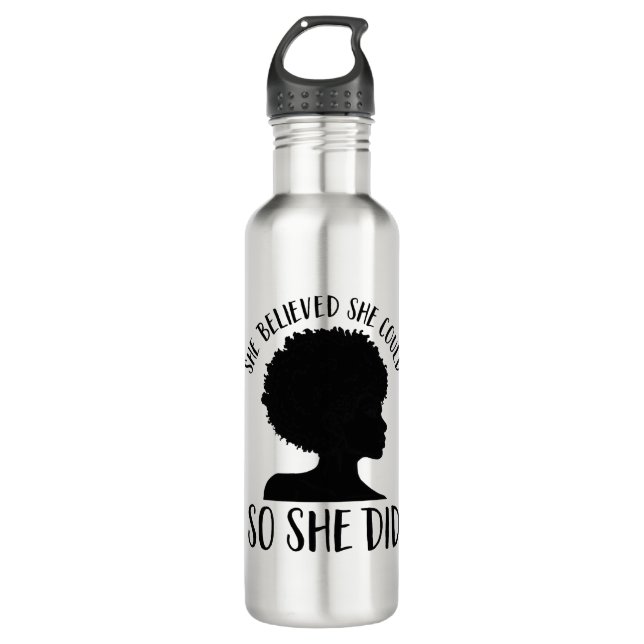 Bouteille D'eau Magie De Fille Noire Elle Croyait Qu'Elle Pouvait  (Devant)