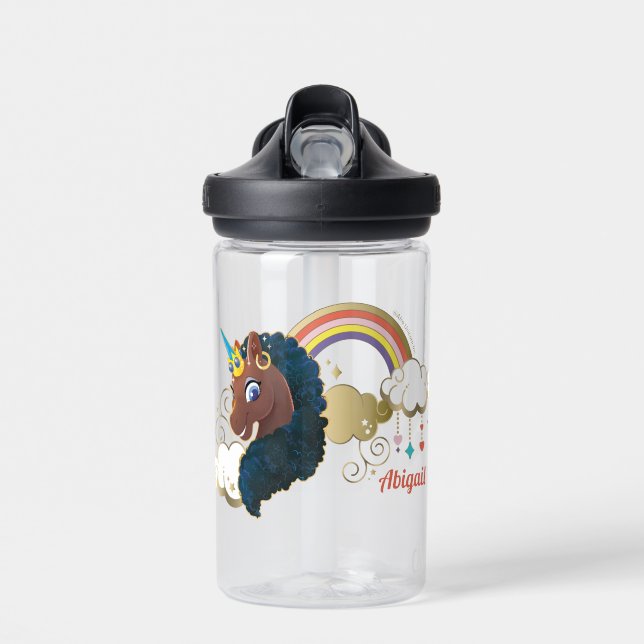 Bouteille D'eau Magique Unicorn Arc en ciel et nuages Design (Avant)