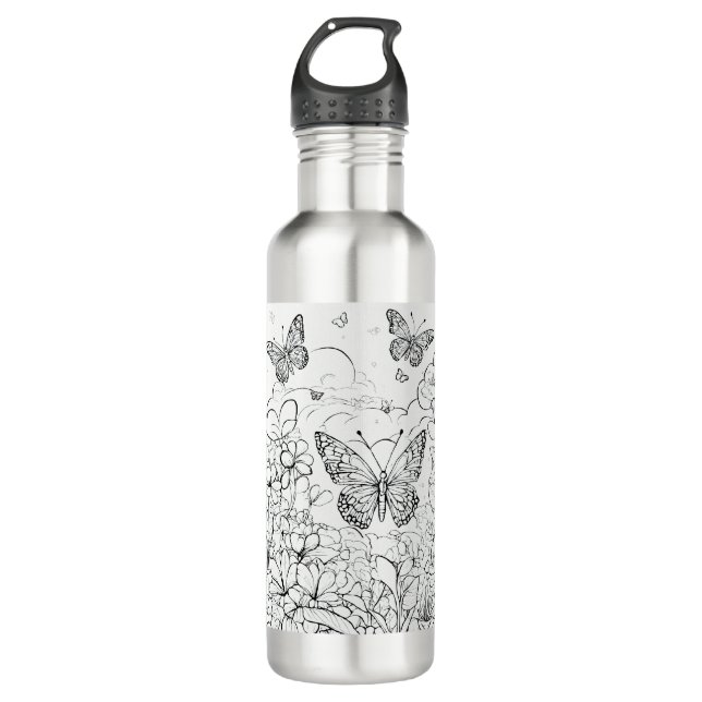Bouteille D'eau "Magnifique Cartoon Butterfly Printed water bottel (Devant)